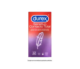 PRESERVATIVOS DUREX CONTACTO TOTAL FINO 12 U