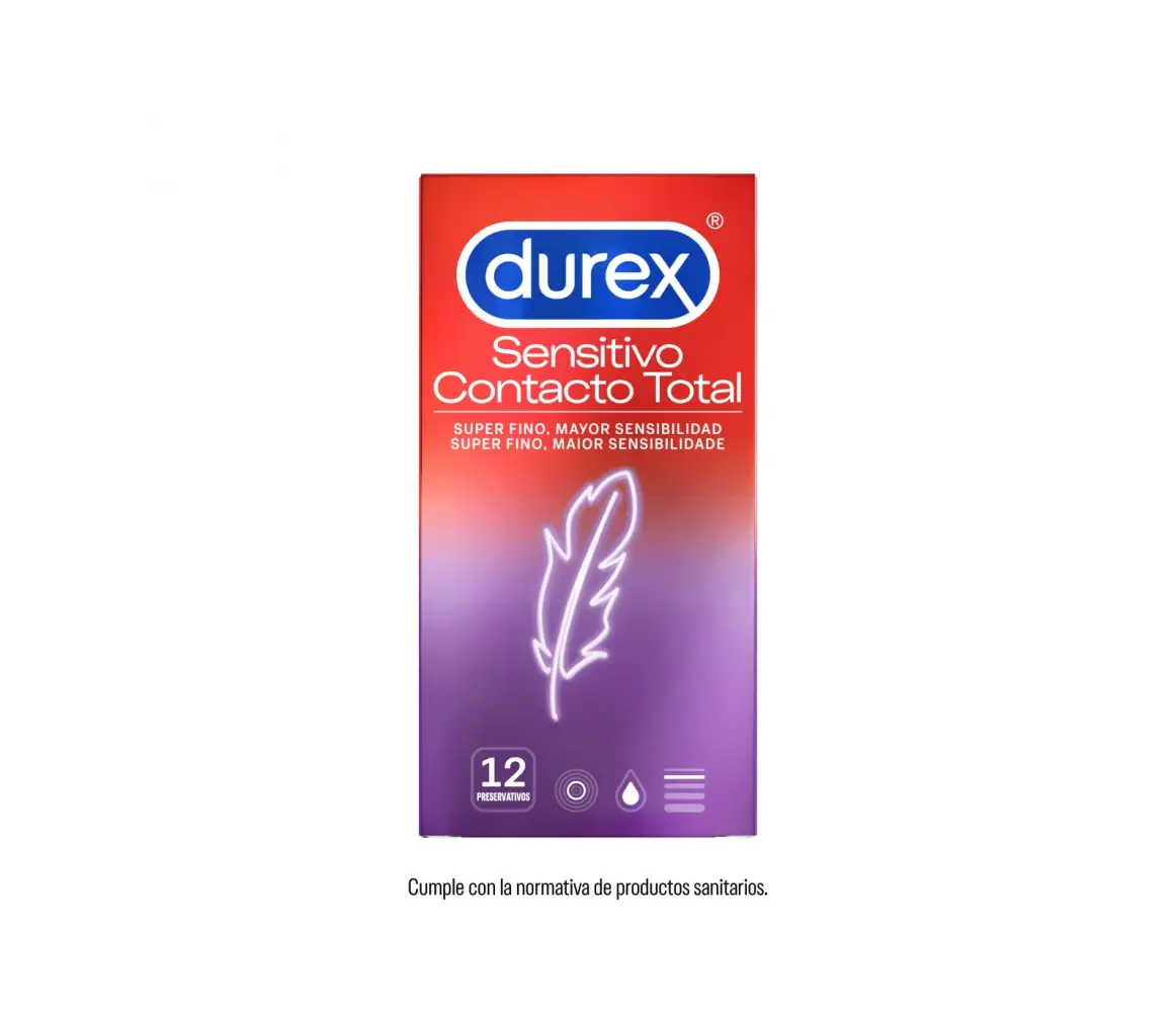 PRESERVATIVOS DUREX CONTACTO TOTAL FINO 12 U