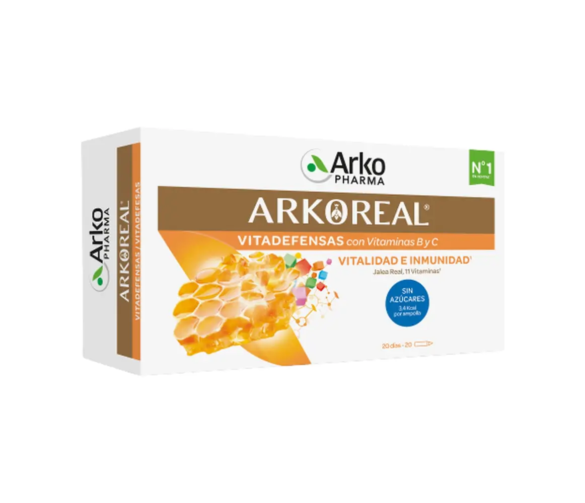 JALEA REAL VITAMINADA S/AZUCAR 1000 MG ARKO 15 ML 20 AMP