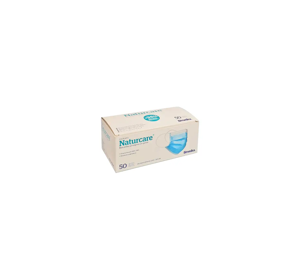 MASCARILLA QUIRÚRGICA IIR BIMEDICA AZUL CAJA 50 UNIDADES