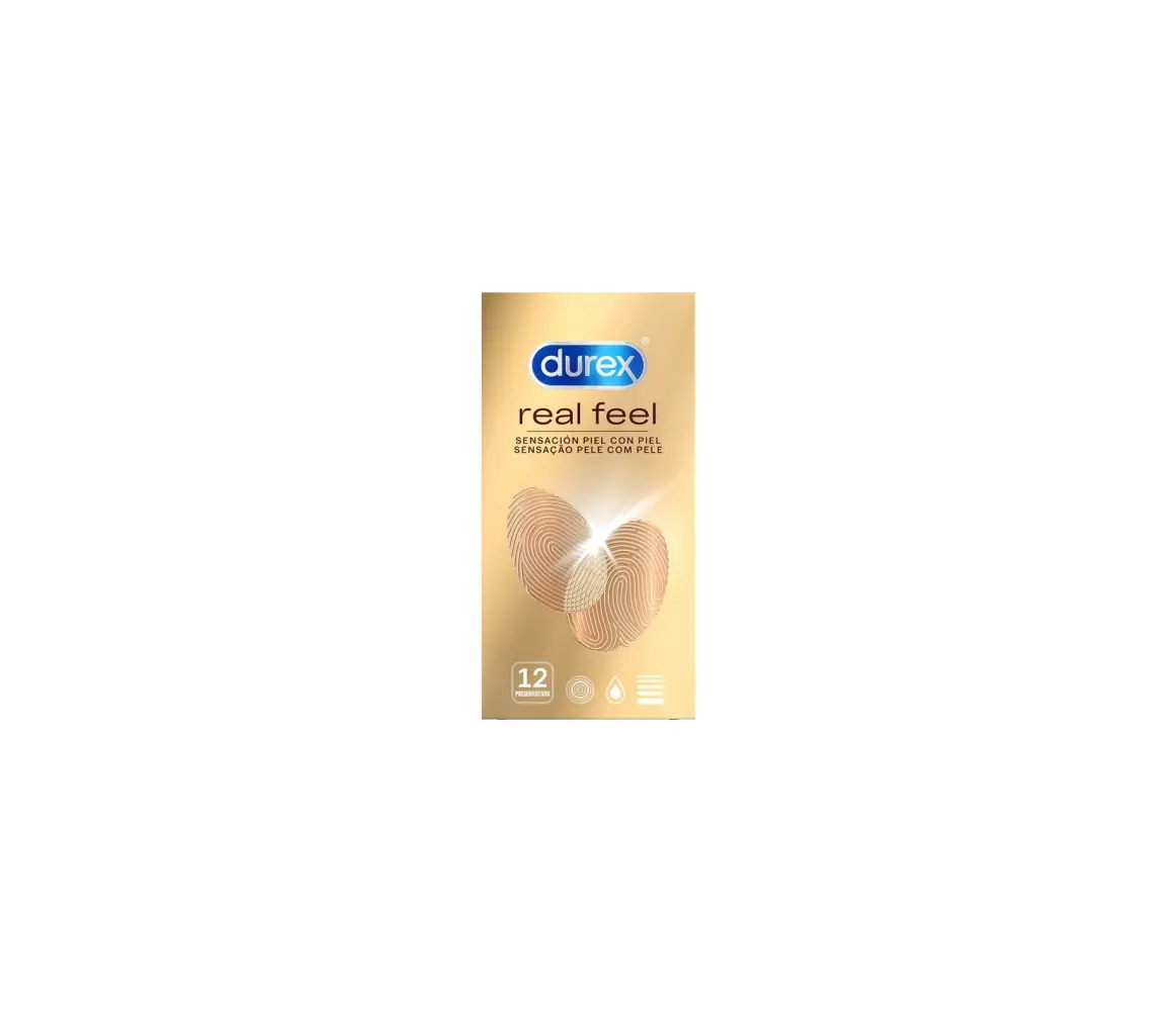 PROFILACTICO DUREX REAL FEEL 12 UNI (SIN LATEX)