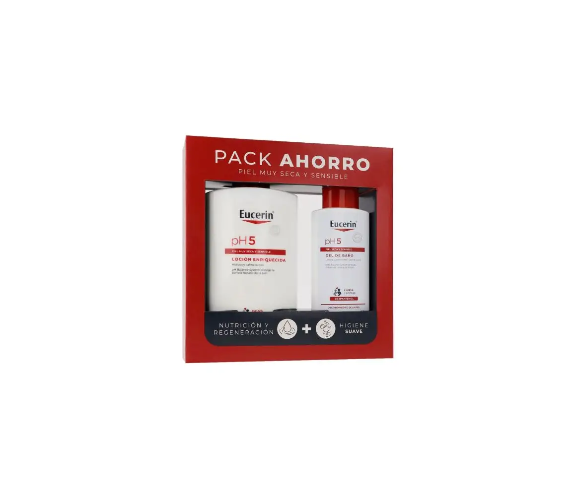 EUCERIN PACK PIEL SENSIBLE PH-5 LOCION ENRIQUECIDA 1LITRO REGALO GEL BAÑO 200ML