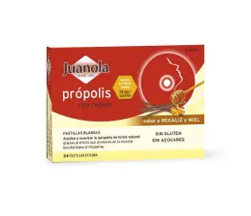 JUANOLA PROPOLIS MIEL REGALIZ 24 PASTILLAS GOMA