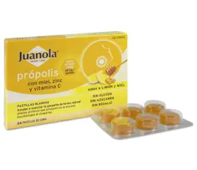 JUANOLA PROPOLIS LIMON MIEL ZINC 24 PASTILLAS GOMA