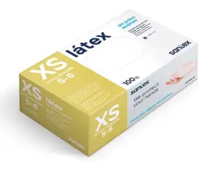 GUANTE DE LÁTEX SIN POLVO SANTEX GD05 TALLA XS...