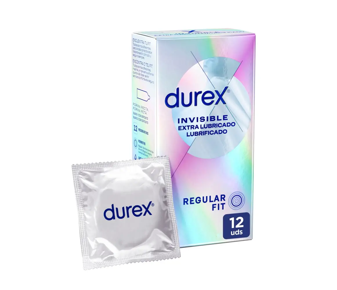 DUREX INVISIBLE EXTRA FINO EXTRA LUBRICADO 12 UNIDADES